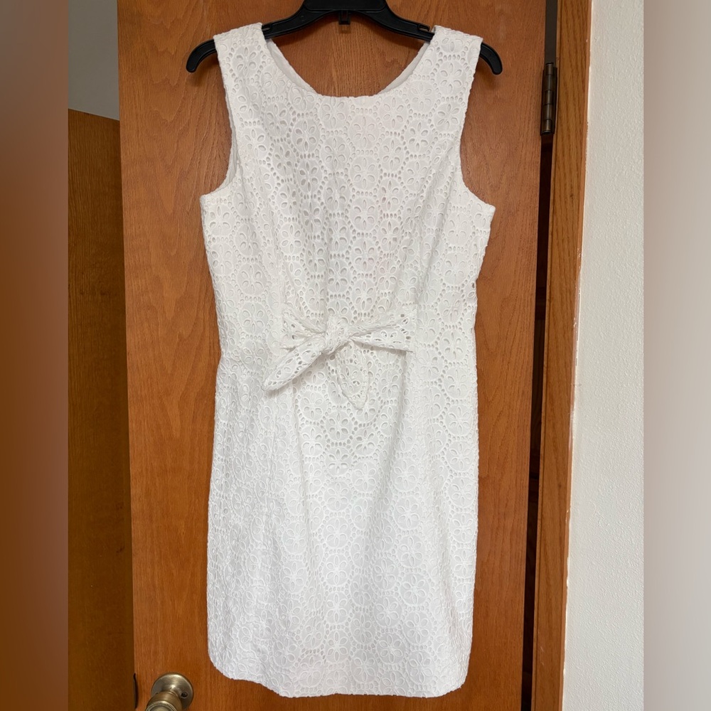 NWT Lilly Pulitzer white eyelet Sand dollar Clarise shift dress 12